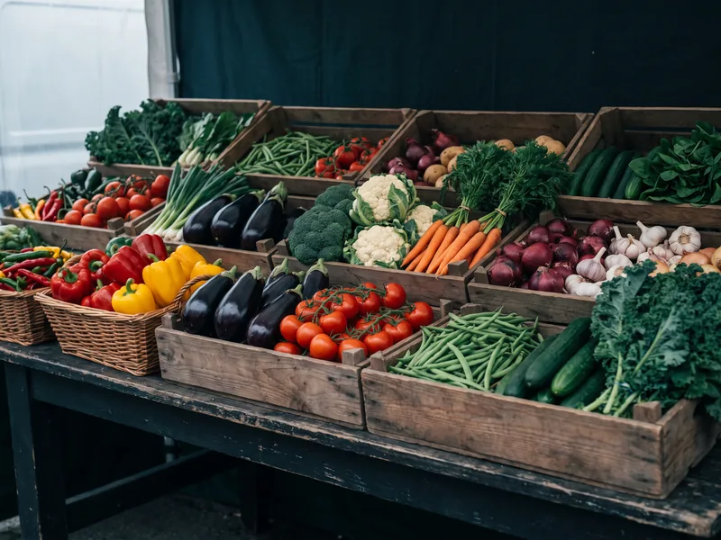 Fresh vegetables sourced by Rebel Global Trade